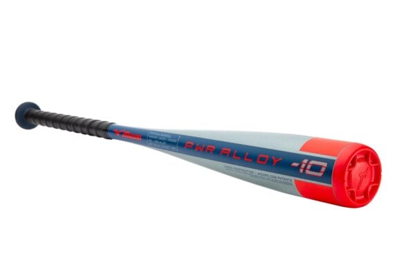 Mizuno B21 PWR Alloy Big Barrel -10 USA Youth Baseball Bat (Grey, Blue, Orange Barrel w/ Black Handle)