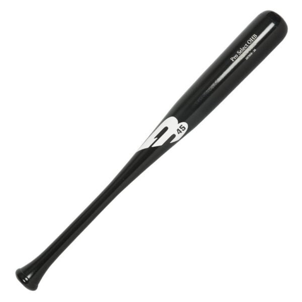 B45 OHB Pro Select One-Hand Birch Training Bat (All black with white b45 logo)