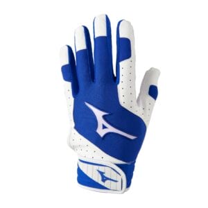 Mizuno Finch Women's Padded Batting Gloves (White/Royal)