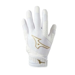 Mizuno Finch Women's Padded Batting Glove (White/Gold)