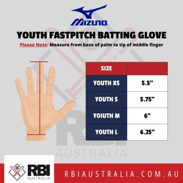 Mizuno Youth Finch Padded Batting Gloves - White/Gold - Image 3