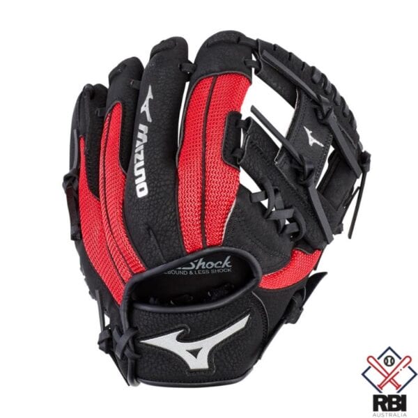 Mizuno Prospect Series Powerclose 10" Baseball Glove Black/Red
