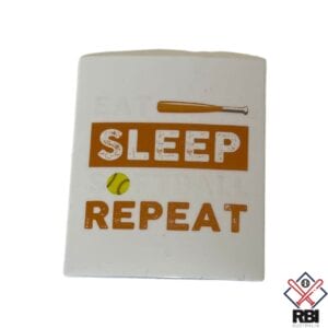 RECKEN Helmet Sticker Eat Sleep Softball Repeat