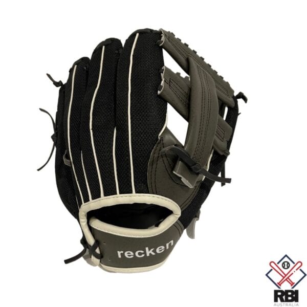 RECKEN Rook 11" Baseball Glove Single Post Web Black/Grey
