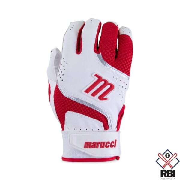 Marucci Code Adult Batting Gloves - White/Red