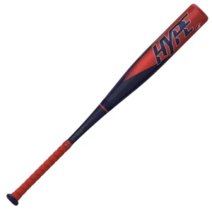 Easton Hype ADV -5 USSSA Baseball Bat with a gradient blue to red barrel, prominent 'HYPE' logo, and navy grip, against a white background.