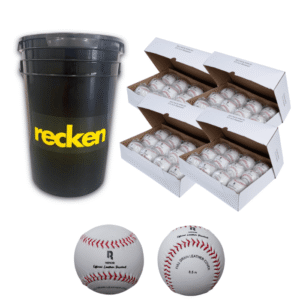 RECKEN Minor 8.5 Inch Leather Reduced Injury Baseball Tball Bucket (Four Dozen)