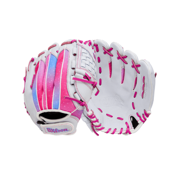 Wilson A440 Flash 11.5" Youth Fastpitch Softball Glove (White/Flamingo Pink) - Image 4
