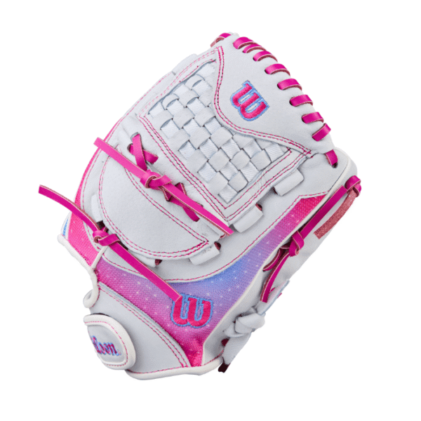 Wilson A440 Flash 11.5" Youth Fastpitch Softball Glove (White/Flamingo Pink) - Image 3
