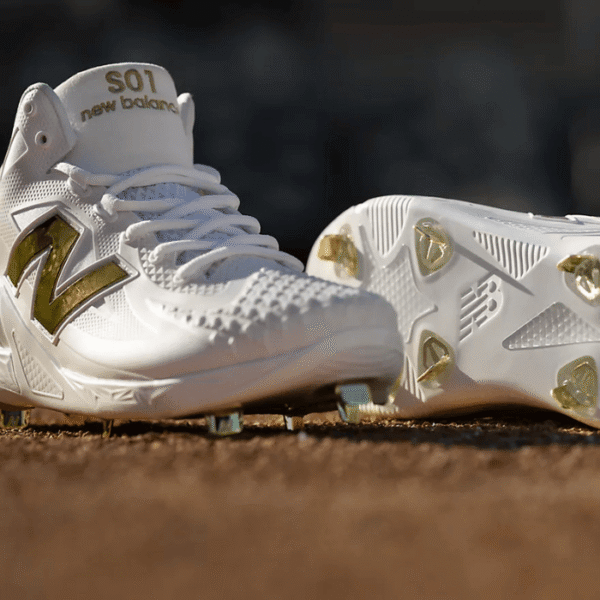 New Balance FuelCell Ohtani 1 Metal Cleats (White/Gold) - Image 2