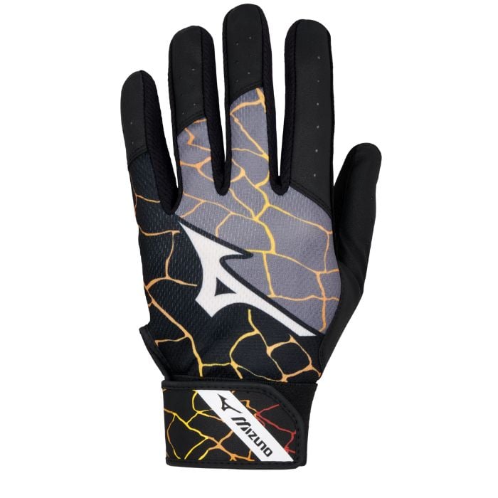 Mizuno Adult MVP Batting Gloves - Black/Orange