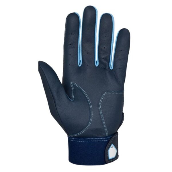 Mizuno Adult MVP Batting Gloves - Navy/Light Blue - Image 2