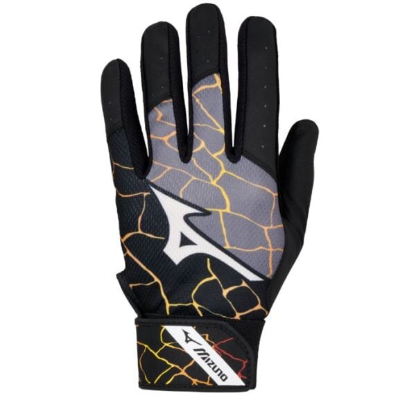 Mizuno MVP Youth Batting Gloves | Black/Orange