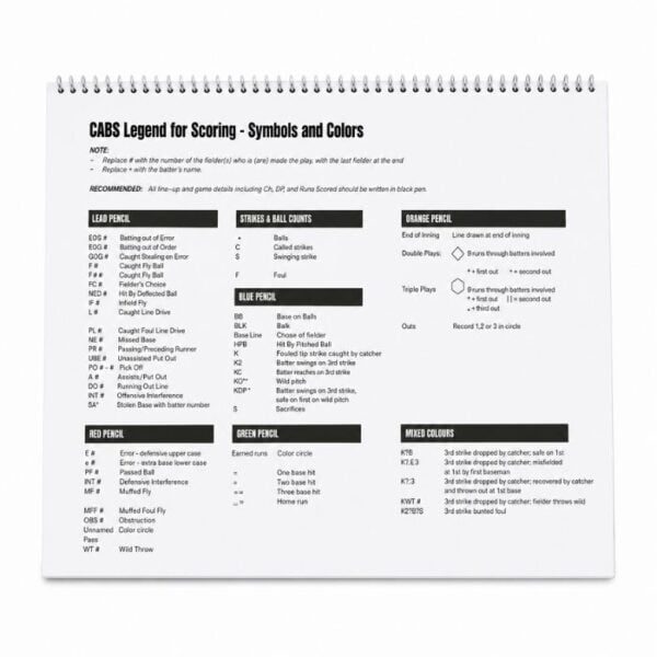 Baseline Diamond Sports 12 Line Scorebook - Image 3