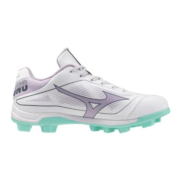 Mizuno CushionRevo Finch Women's Moulded Cleats - White/Lavender/Ice Green - Image 2