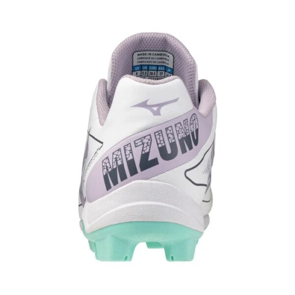 Mizuno CushionRevo Finch Women's Moulded Cleats - White/Lavender/Ice Green - Image 4